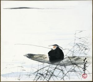 度 这是中国文人画的传统题材，大多取材于柳宗元的《江雪》诗意。此画强烈地渲染雪景，对篷舱蓑笠和渔具过细的刻画以及表现渔翁专心钓鱼的神态，看是钓鱼，又不似钓鱼，清静自如度自我。