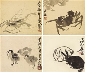 齐白石《墨妙图》（两幅）