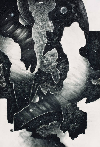 姬子，《灵境系列-无限存在》，纸本水墨，121x83cm，2013年
