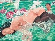 刘炜《游泳》油彩 画布 1994 年作 151 x 200 cm.
