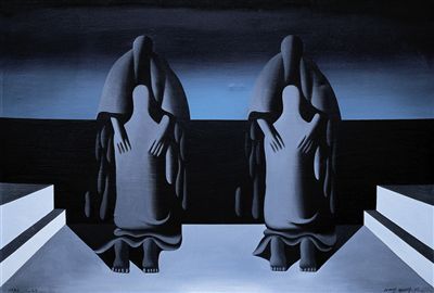 1986年布面油画作品《后古典系列——大悲爱的复归》。C特10-C特11版图片由艺术家提供（除署名外）