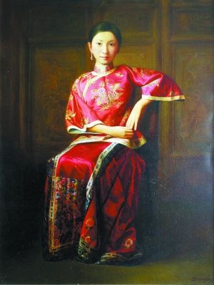 赖东民作品《晓红》 　　100cm×80cm 布面油画 2011年