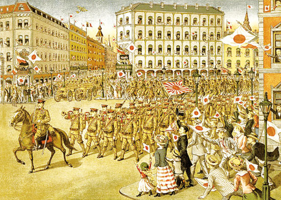 8日本兵进入苏俄城市海参崴，老百姓还热烈欢迎，这个牛吹得太大了。