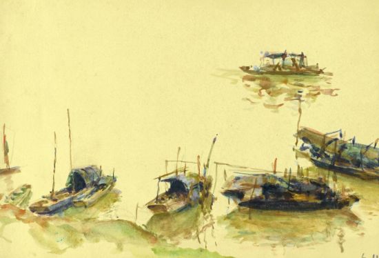 泊 27.5cmx39cm 水彩 1975