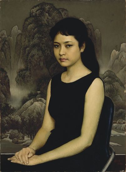 　　靳尚谊《青年女歌手》 　74×54cm 　　布面油彩 　1984年 　