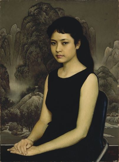 　　靳尚谊《青年女歌手》 　74×54cm 　　布面油彩 　1984年 　