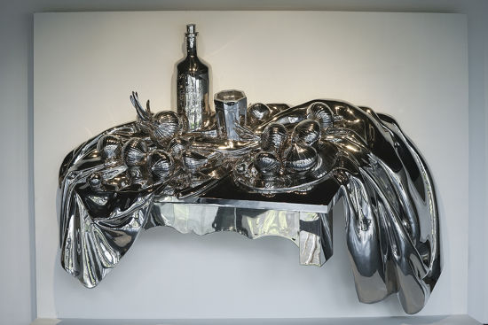 带洋葱的静物 230x300x90cm 不锈钢锻造 2014
