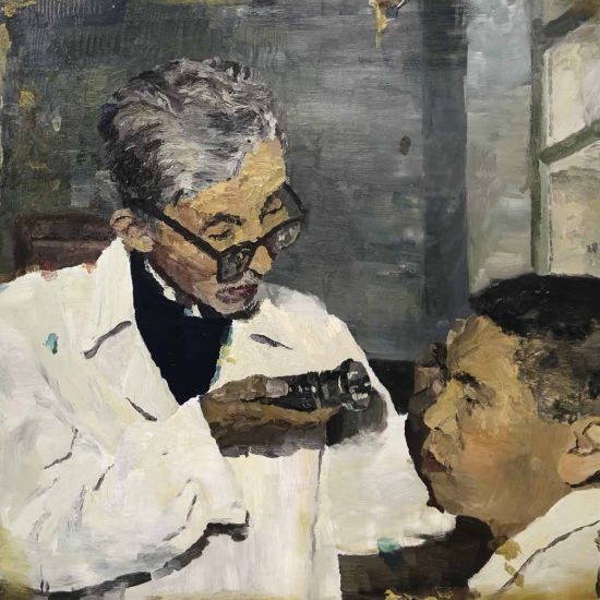 仇晓飞 看眼睛 布面 油画 200×200cm