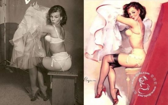 美国手绘20世纪20年代性感美女原型照