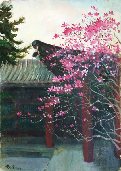 戴泽 捐赠作品 《春暖花开》 布面油画