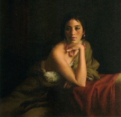 靳尚谊 捐赠作品 《藏女》 版画