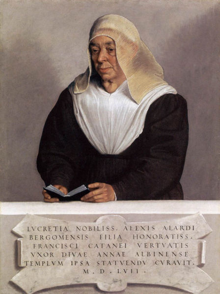 《Abbess Lucrezia Agliardi Vertova》，Giovanni Battista Moroni