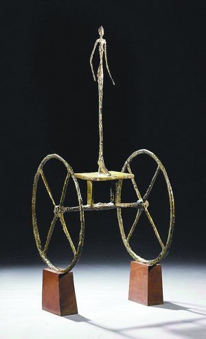 贾科梅蒂作品《战车》，曾在纽约苏富比以1.01亿美元成交。
