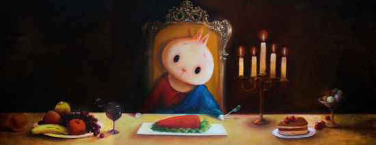 《西罗小兔-The _Last》布面油画 125x50cm 2013 刘晓俊