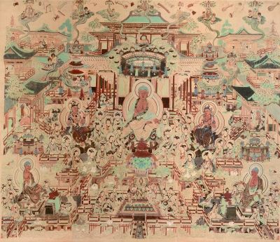 观无量寿经变 盛唐172窟（国画） 272×300.5厘米 1946年临摹 常沙娜