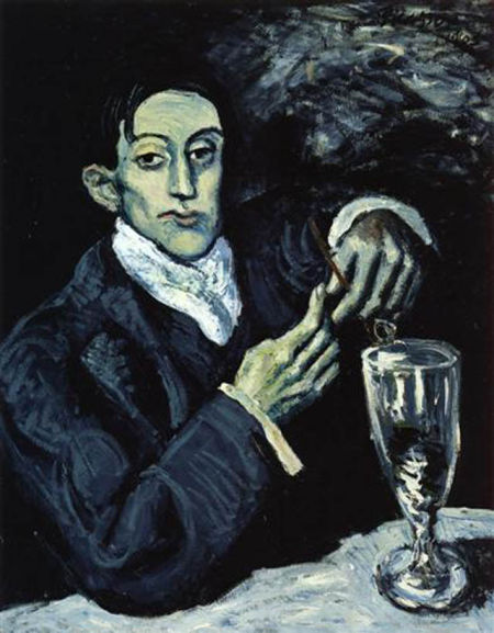 毕加索《喝苦艾酒的人》，1903