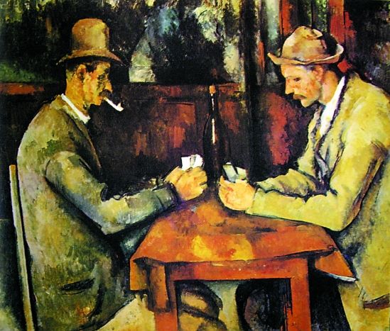 塞尚的《玩纸牌者》，2011年以2.5亿美元的价格售出。