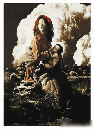 《祥云-圣女》版画 袁庆禄