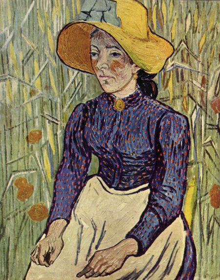 TOP8.《麦前的农妇》(Peasant Woman Against a Background of Wheat，1890)，4750万美元