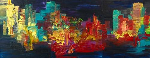 路冰源， 寂寞的繁华地151x62cm 布面油画 2009