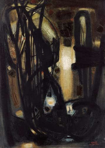 朱德群 构图第33号 嘉德香港2014年春拍拍品