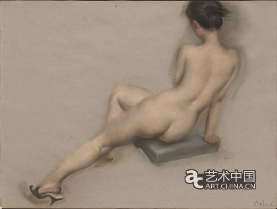 陈丹青色粉作品 尺寸：45.5cmX60.5cm 创作时间：2008年