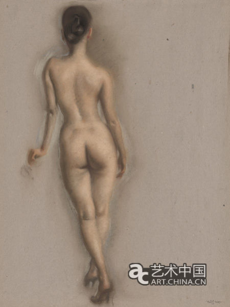 陈丹青色粉作品 尺寸：27.5cmX38cm  创作时间：1992年