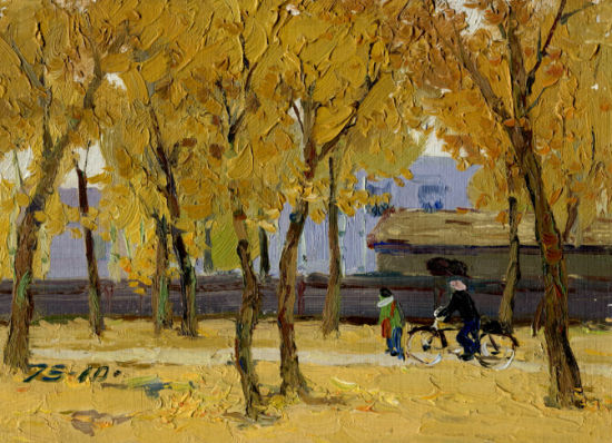 《呼和浩特的金秋》 1975年 17.5×24.2cm