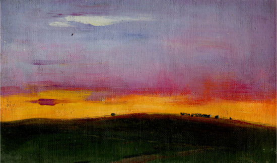 《灰腾梁的晚霞》 1979年 25×15cm