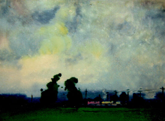 《农场雨景》 1998年 25×28cm