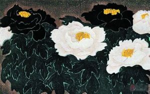 郑爽 白牡丹 黑牡丹 1984 获第六届全国美展银奖