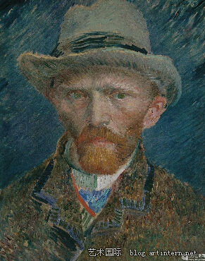 梵高自画像1887年巴黎纸面油画阿姆斯特丹国立博物馆藏