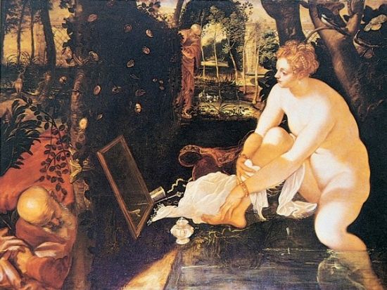 丁托列托 《苏珊娜和长老》 布面油画 147×194cm 1555 年