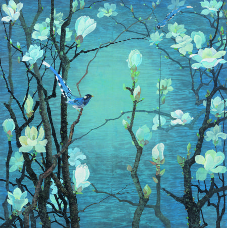 袁运甫 幽香　1990年　纸本 彩墨　100×100cm