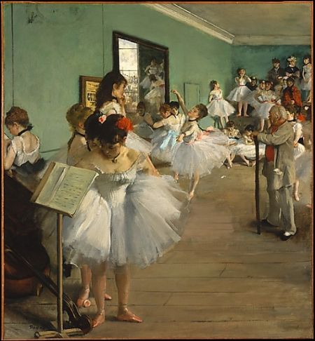 埃德加·德加油画作品《舞蹈教室》，藏于纽约大都会艺术博物馆