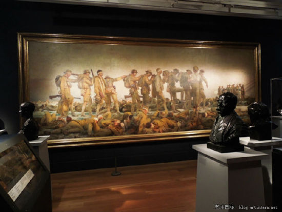 在一间专室内陈列的萨金特作品《毒气战》