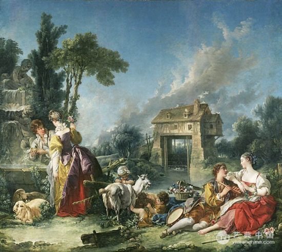 弗朗索瓦·布歇《爱之泉》1748年创作|布面油画|目前由私人收藏（wikiart供图）