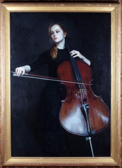 陈逸飞作品《大提琴》，现于观复博物馆展览