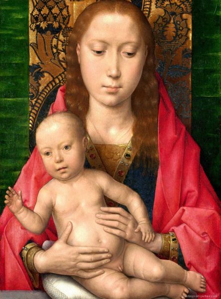 绿：汉斯·梅姆林，《圣母与圣子》，约1475年作
