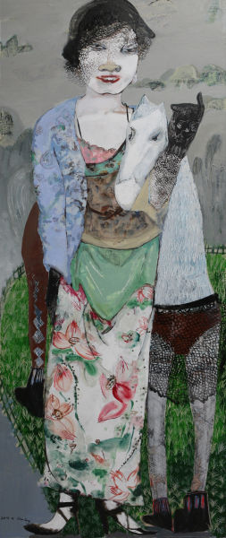 詹洋 《第一夫人游春图》80x200cm2013年布面油画丙烯