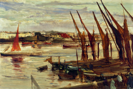 惠斯勒《Battersea Reach》