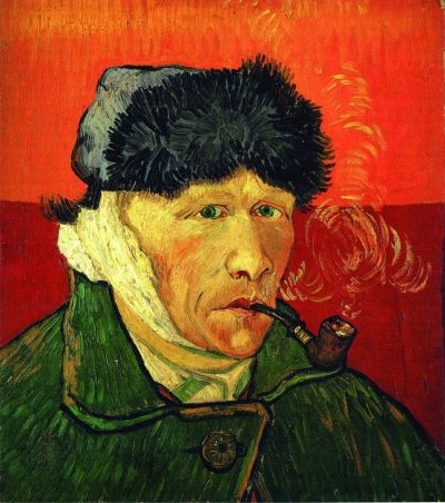 《割耳后的自画像》，梵·高，1889年，布面油画， 51×45cm，私人收藏
