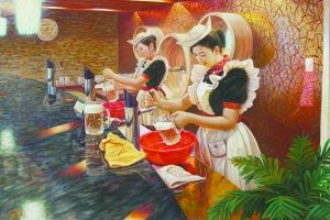 梁洙日 《工作中》 155cm×110cm 2014年