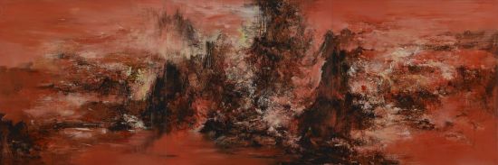 天开图画 布面油画140x420 三联作 2013