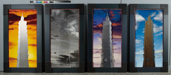 陸先銘,台北四韻 Four Rhythms Taipei,2008,綜合媒材 mix media,141x81x4 cm