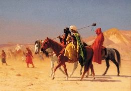 纽约大都会博物馆收藏的描绘阿拉伯人骑马的油画