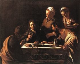 画作《以马忤斯的晚餐》，由卡拉瓦乔于1605至1606年间创作