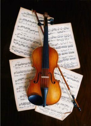 米巧铭创作的写实油画作品《小提琴》