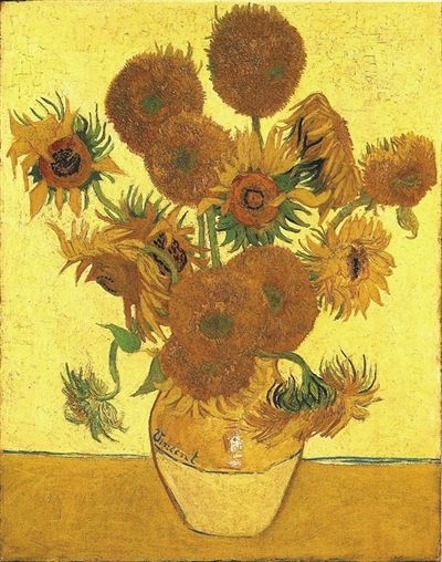 凡·高1888年8月的作品《静物：瓶中的15朵向日葵》，也是他在法国阿尔勒居住期间的代表作之一。