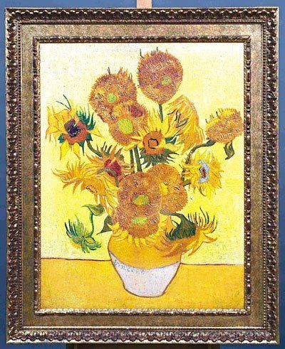 3D版的梵高复制画《向日葵》。